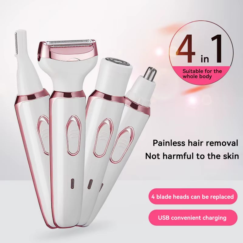2025 4 in 1 Electric Lady Shaver Body Hair Removal Epilator Painless Cordless Trimmer Razor Gifts for Women 2025